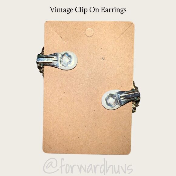 Vintage Mistar Bijoux Clip on Rhinestone Earrings - Read - Picture 6 of 10